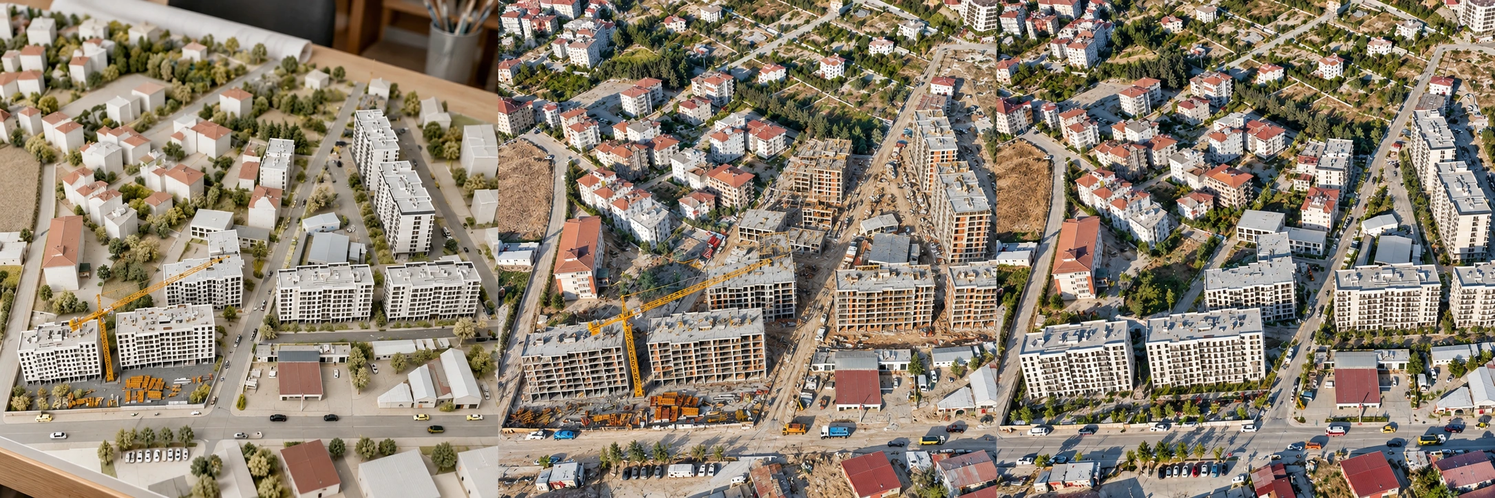Antakya Çekmece / Akasya — İnşa Süreci. Temsili inşaat aşaması · Yapay zekâ ile oluşturuldu