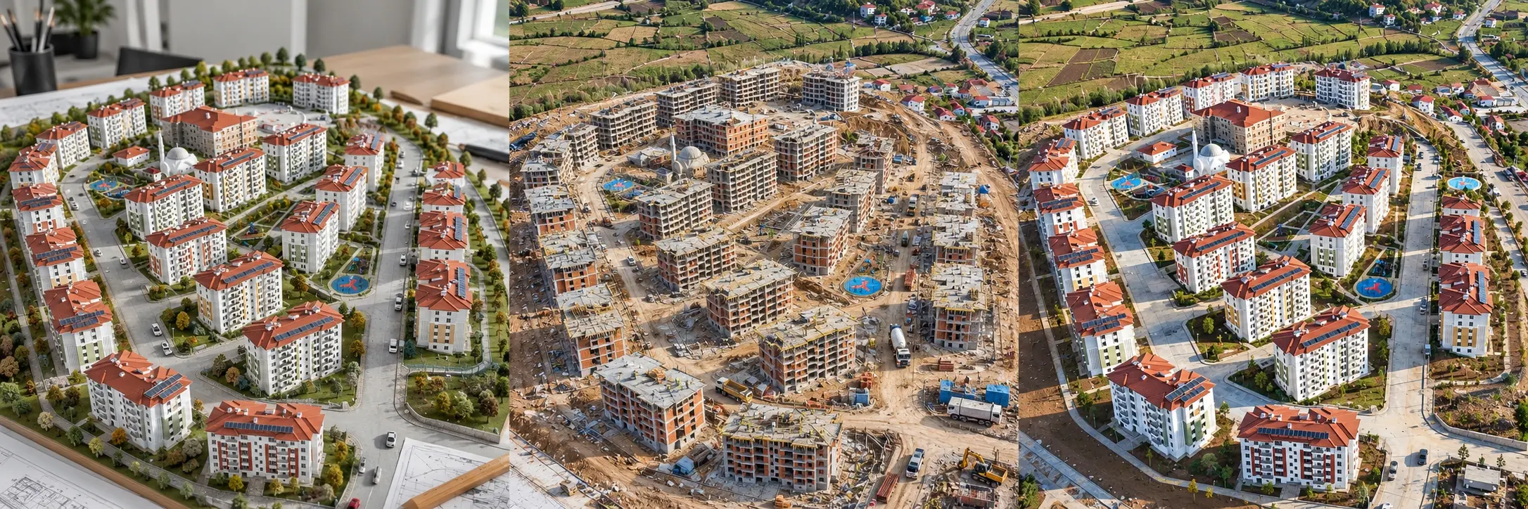 Çelikhan 2. Etap — İnşa Süreci. Temsili inşaat aşaması · Yapay zekâ ile oluşturuldu